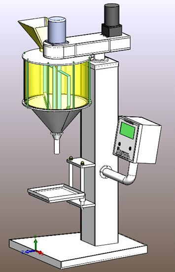 CAD illustration of powder filling machine rasējuma ilustrācija failam filler.jpg